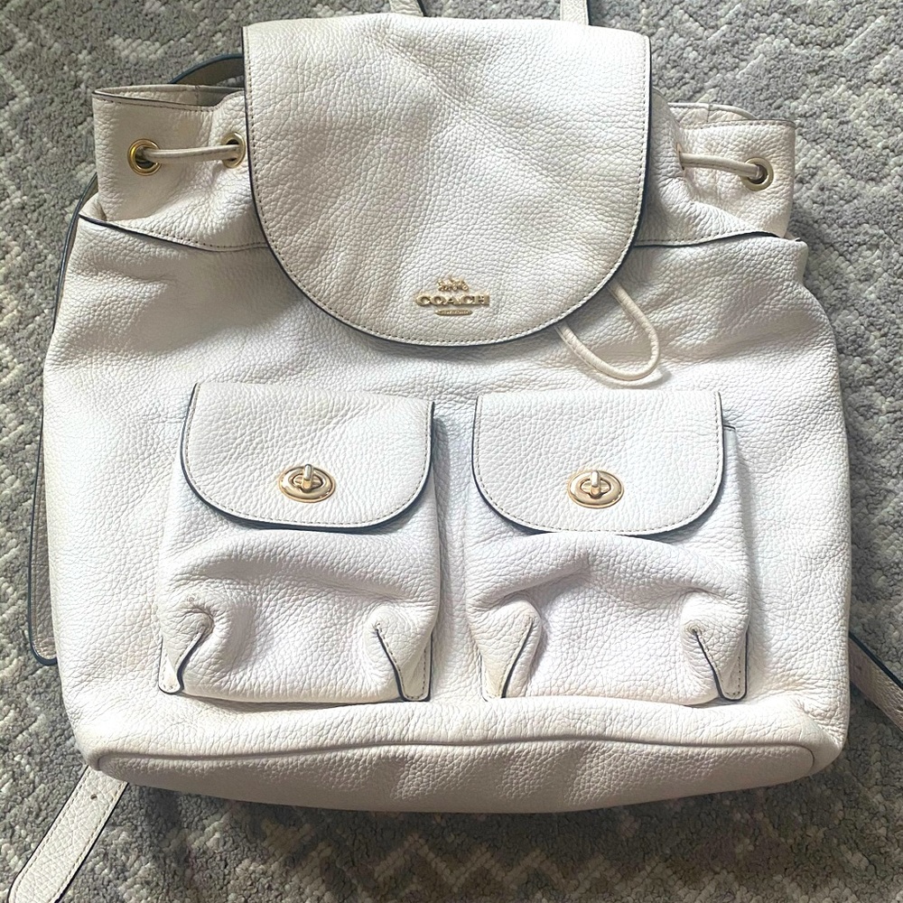 Large coach leather backpack